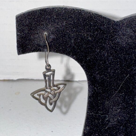 Celtic Triangle Dangle Earrings - Picture 9 of 14